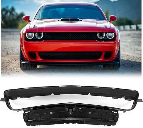 HECASA الأمامي المصد قدم Lower Grille التعزيز متوافق مع 2015-2022 Dodge Challenger Black Grille Assembly Presentive لـ 68260158AA in Saudi Arabia
