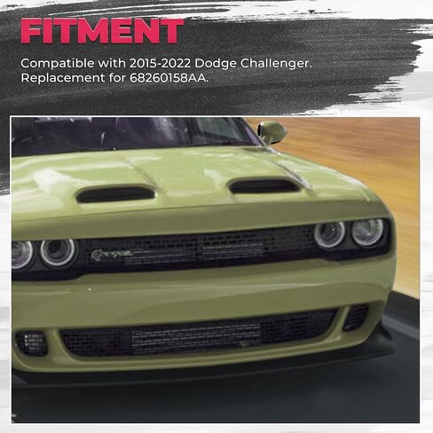 HECASA الأمامي المصد قدم Lower Grille التعزيز متوافق مع 2015-2022 Dodge Challenger Black Grille Assembly Presentive لـ 68260158AA in Saudi Arabia