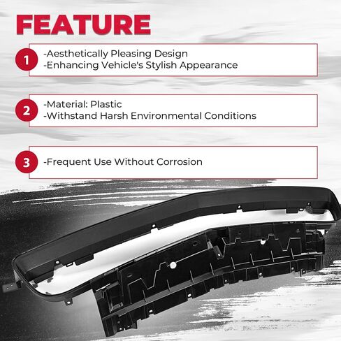 HECASA الأمامي المصد قدم Lower Grille التعزيز متوافق مع 2015-2022 Dodge Challenger Black Grille Assembly Presentive لـ 68260158AA in Saudi Arabia