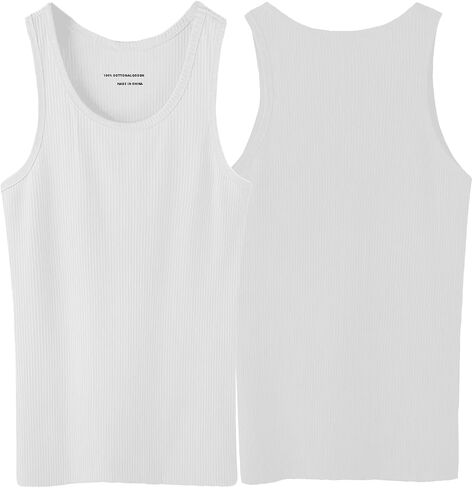 Glory Max 3-6 Pack Men 100% Cotton Ribbed Plain Tank Tops Wife Beater A-Shirts Undershirts in Saudi Arabia