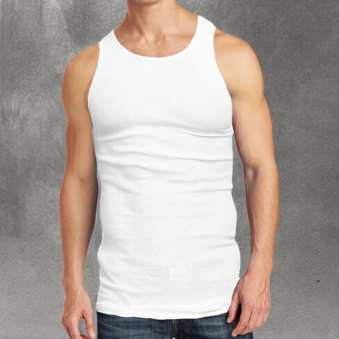 Glory Max 3-6 Pack Men 100% Cotton Ribbed Plain Tank Tops Wife Beater A-Shirts Undershirts in Saudi Arabia