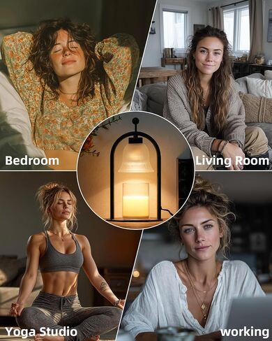 مصباح شمعة دافئ مع توقيت خافت ، ديكور منزل أسود عتيقة لغرفة النوم ، هدايا عيد ميلاد Housewarming للنساء ، in Saudi Arabia