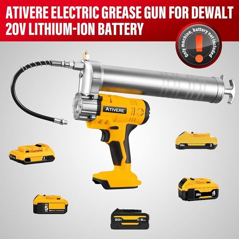 Lithium battery Grease Gun Cordless Suitable for De.waltt 20V Max Battery (NO Battery) with 12" Spring Flex Hose, 10000 PSI High Pressure Quick Release Grease in Saudi Arabia