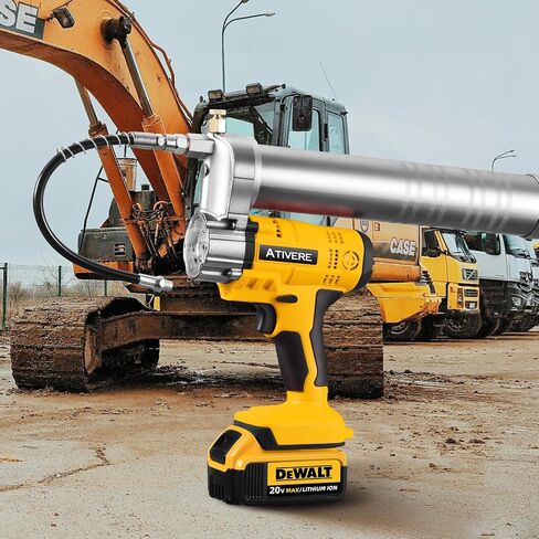 Lithium battery Grease Gun Cordless Suitable for De.waltt 20V Max Battery (NO Battery) with 12" Spring Flex Hose, 10000 PSI High Pressure Quick Release Grease in Saudi Arabia