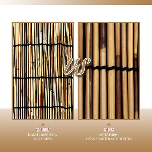 2 Pack Bamboo Reed Roll-Up Blind Shades for Windows, 47" W x 71" H Bamboo Shade Outdoor Patio, Natural Reed Roller Shutters for Porch Pergola Partition Decoration Privacy Retro Curtains in Saudi Arabia