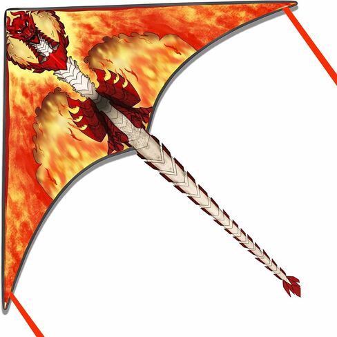 Kites for Kids Ages 4-8 & 8-12，Large Delta Kites for Adults, Beach Kite, Kids Kites Easy to Fly, Best Kites for Boys and Girls, Perfect for Beginners, Gifts for Holiday Easter Festival (Dragon) in Saudi Arabia