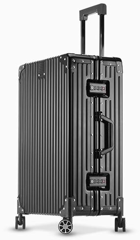 YYW Full Aluminum Carry On Suitcase, 100% All Aluminum Alloy Cabin Luggage Hard Shell,Airline Approved Carry On Suitcase with TSA Locks (Black, 20-Inch) in Saudi Arabia