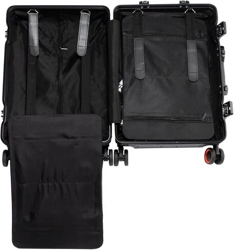YYW Full Aluminum Carry On Suitcase, 100% All Aluminum Alloy Cabin Luggage Hard Shell,Airline Approved Carry On Suitcase with TSA Locks (Black, 20-Inch) in Saudi Arabia