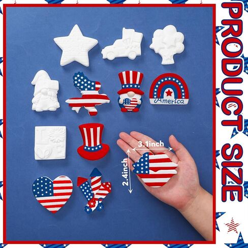 Sinmoe 12 Sets Farm Animals Arts and Crafts Set Paint Your Own Ceramic Figurines Painting Kit Unpainted DIY Ceramic Figurines with 12 Magnet 2 Brushes and 1 Palette Ceramic Painting Kit for Adults in Saudi Arabia