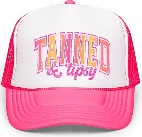 Tan & Tipsy Summer Trucker Hat for Women Foam Front Classic 5 Panel Mesh Snapback in Saudi Arabia