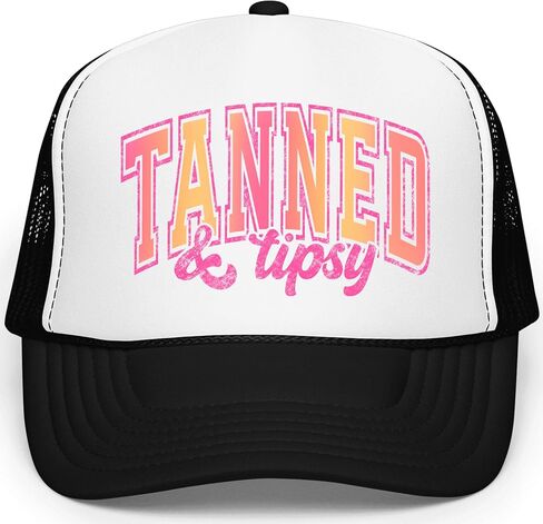 Tan & Tipsy Summer Trucker Hat for Women Foam Front Classic 5 Panel Mesh Snapback in Saudi Arabia