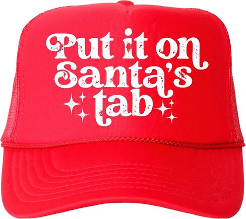 Put it on Santa's Tab Unisex Trucker Hat Funny Christmas Classic 5 Panel Mesh Snap Back in Saudi Arabia