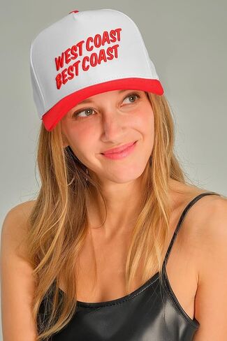 WEST Coast Best Coast Letter Embroidered Cotton Trucker Snap Back Cap in Saudi Arabia