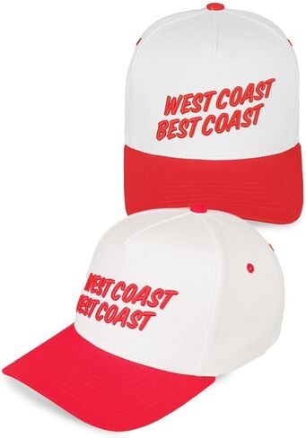 WEST Coast Best Coast Letter Embroidered Cotton Trucker Snap Back Cap in Saudi Arabia