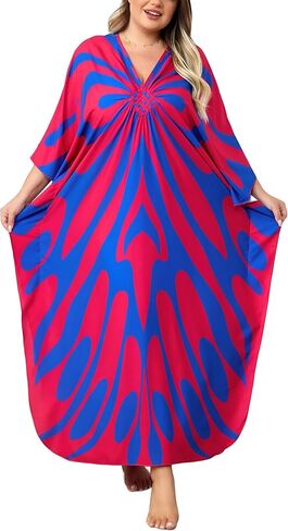 Kaftan Dress for Women - Plus Size Caftan Maxi Beach Dress Moo Moos Loungewear, Swimsuit Cover Up for Beach, Pool or Vacation in Kuwait