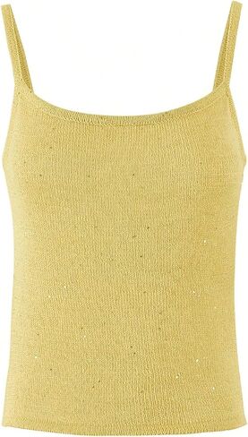 Shenhe Women's Y2K Sparkly Tank Top Crochet Crochet Treadlessed Sequin Beach Cover Up Crop Top Rave in Kuwait