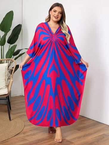 Kaftan Dress for Women - Plus Size Caftan Maxi Beach Dress Moo Moos Loungewear, Swimsuit Cover Up for Beach, Pool or Vacation in Kuwait