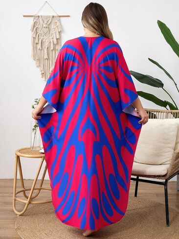 Kaftan Dress for Women - Plus Size Caftan Maxi Beach Dress Moo Moos Loungewear, Swimsuit Cover Up for Beach, Pool or Vacation in Kuwait
