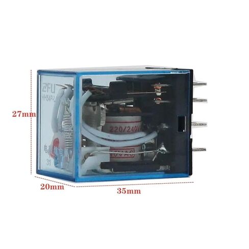 MY4NJ Mini Power Relay 4NO 4NC 14 Pins AC/DC 12V-380V DIN Rail Mount with Socket for General Purpose (12V-DC) in Kuwait