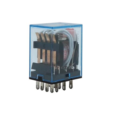 MY4NJ Mini Power Relay 4NO 4NC 14 Pins AC/DC 12V-380V DIN Rail Mount with Socket for General Purpose (12V-DC) in Kuwait