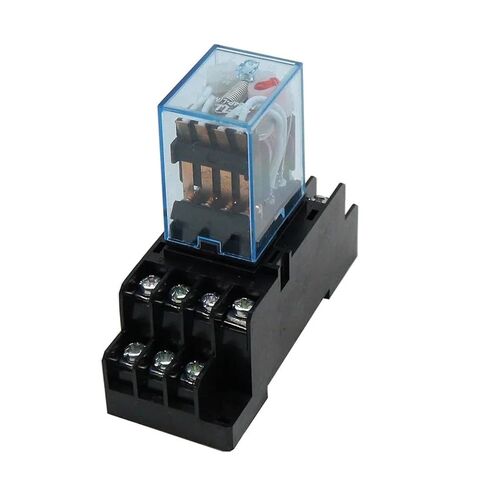 MY4NJ Mini Power Relay 4NO 4NC 14 Pins AC/DC 12V-380V DIN Rail Mount with Socket for General Purpose (12V-DC) in Kuwait