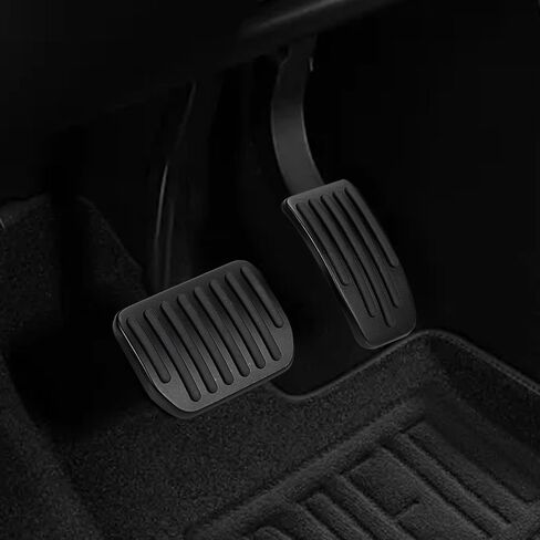 Foot Pedal Pads Set, Auto Aluminum Pedal Covers, Non-Slip Performance Accessories Pedal Covers, Car Accessories Brake & Accelerator Pedal Covers Fits for Model 3/Y (Black) in Saudi Arabia
