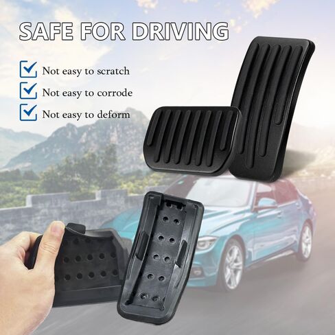 Foot Pedal Pads Set, Auto Aluminum Pedal Covers, Non-Slip Performance Accessories Pedal Covers, Car Accessories Brake & Accelerator Pedal Covers Fits for Model 3/Y (Black) in Saudi Arabia