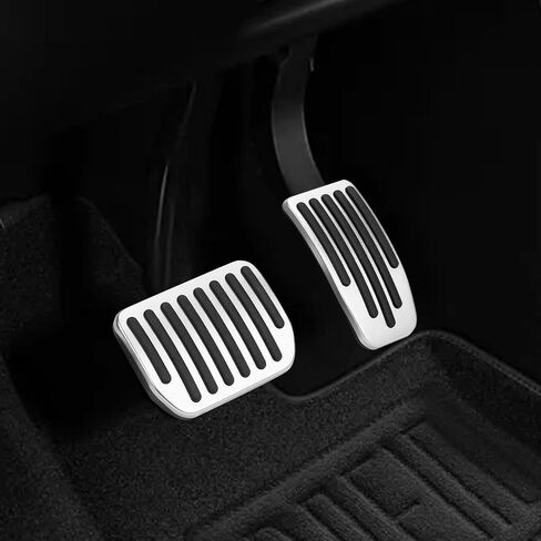 Foot Pedal Pads Set, Auto Aluminum Pedal Covers, Non-Slip Performance Accessories Pedal Covers, Car Accessories Brake & Accelerator Pedal Covers Fits for Model 3/Y (Black) in Saudi Arabia