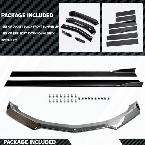 شفة مصد أمامية مع تنورة جانبية لـ Chevy Camaro 2016-2024 ، طراز 1LE ، Chevy Camaro SS Front Lip Splitter Spoiler & Side Skirt Kit Plane Plan in Saudi Arabia