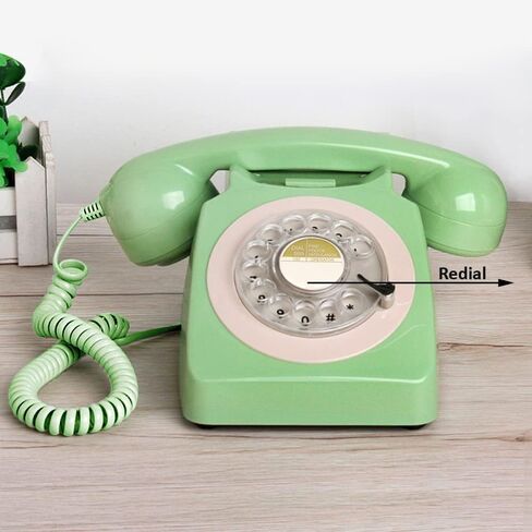 Telephone, Corded Landline Phones for Home, Retro Old Fashion Home Phone with Rotary Dial Keypad, Antique Old Fashion Telephones Novelty Gift for Decoration in Kuwait