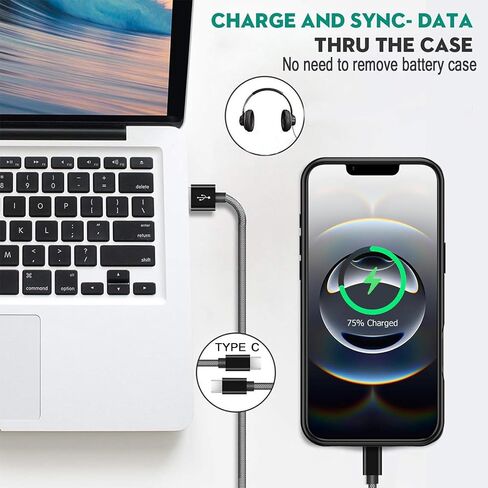 Wireless Charging Case for iPhone 16 Plus, 12000mAh High Capacity Portable Rechargeable Battery Case Qi Wireless Charging with iPhone 16 Plus(6.7 inch) Extended Battery Charger Case (Black) in Kuwait