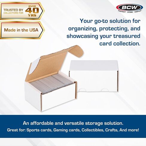 BCW 200 Count Trading Card Storage Box - 50ct | Cardboard Organizer for Baseball, Basketball, Football Cards, MTG, Pokemon | Card Game Storage & Protection | Card Storage Box | Assembly Required in Saudi Arabia