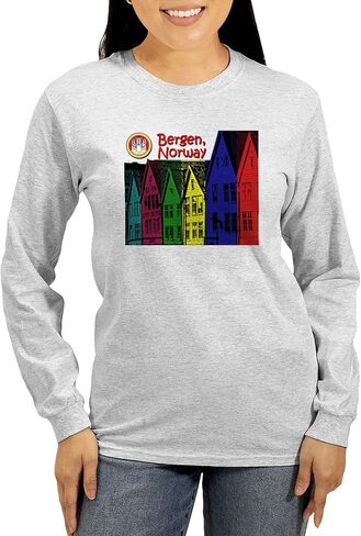 Cafepress Bergen ، النرويج (Color) Long Sleeve Tirt Tirt Long Sleeve Light T-Shirt in Kuwait