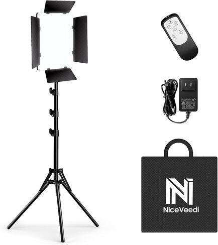 2-Pack Photography Lighting Kit, NiceVeedi 36W Bi-Color Studio Lights 2700-6500K CRI 95+, Dimmable LED Video Light Kit with Remote Control & 72" Tripod Stand, Lighting for Video Recording/Photography in Saudi Arabia
