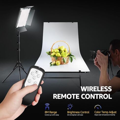 2-Pack Photography Lighting Kit, NiceVeedi 36W Bi-Color Studio Lights 2700-6500K CRI 95+, Dimmable LED Video Light Kit with Remote Control & 72" Tripod Stand, Lighting for Video Recording/Photography in Saudi Arabia