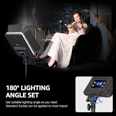 2-Pack Photography Lighting Kit, NiceVeedi 36W Bi-Color Studio Lights 2700-6500K CRI 95+, Dimmable LED Video Light Kit with Remote Control & 72" Tripod Stand, Lighting for Video Recording/Photography in Saudi Arabia