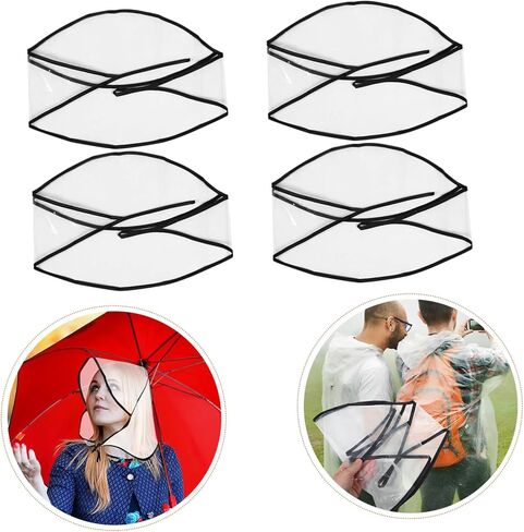 8pcs تقطيع المطر للنساء قبعة المطر الصافية مع قبعة الشعر المحمولة في الهواء الطلق للاستخدام في الهواء الطلق تصميم أنيق وتنفس in Saudi Arabia