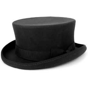 Trendy Apparel Shop Men's Short Crown Wool Felt Top Hat in Saudi Arabia