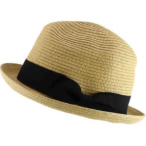 Trendy Apparel Shop Men's Toyo Paper Braid Upturn Brim Summer Fedora Hat in Saudi Arabia