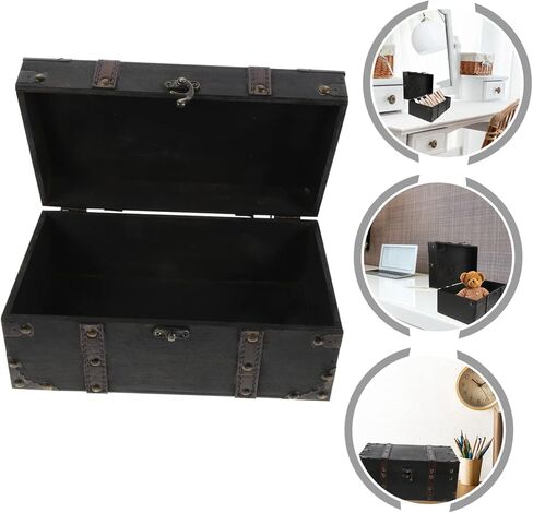 Happyyami Vintage Treasure Chest Storage Box Retro Trinket Box with Lid for Coins Jewelry and Keepsakes Craftsmanship and Classic Design for Collectors in Saudi Arabia