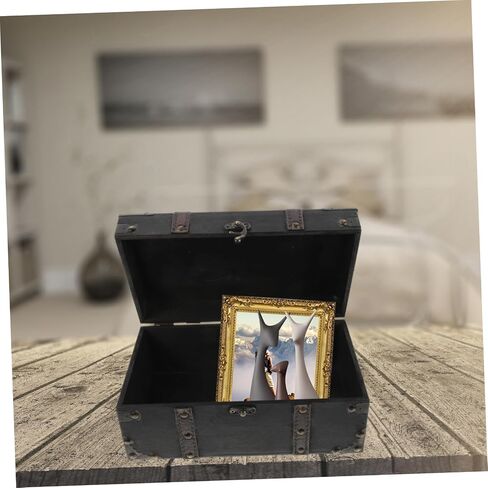 Happyyami Vintage Treasure Chest Storage Box Retro Trinket Box with Lid for Coins Jewelry and Keepsakes Craftsmanship and Classic Design for Collectors in Saudi Arabia