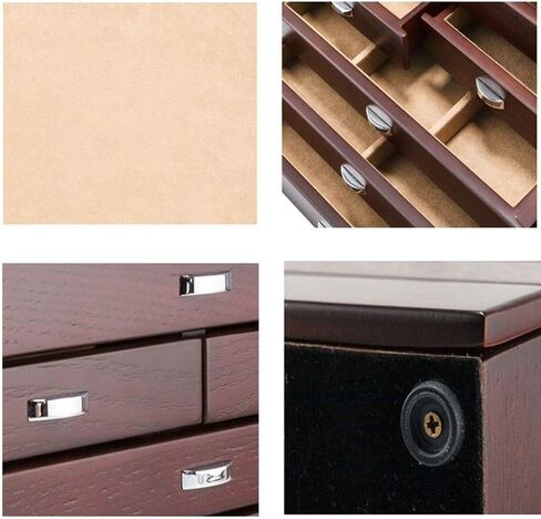 Gift for Women Jewelry Boxes Jewelry Box Wooden Storage Box for Jewelry Six Floors High Capacity with Mirror Versatile Jewelry Display Case New Year Presents in Saudi Arabia