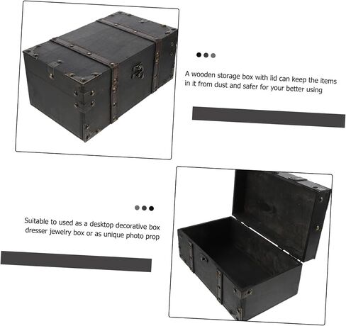 Cabilock Keepsake Box Decorative Retro Trinket Storage Chest with Lid for Jewelry Rings Earrings and More Compact Wood Treasure Box for Home Decor and Organizing in Saudi Arabia