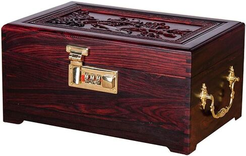 Jewelry Storage Box Gift for Women Jewelry Box Password Showcase Classic Vintage Portable Double Layer Versatile with Mirror Storage Box for Ring Bracelet in Saudi Arabia