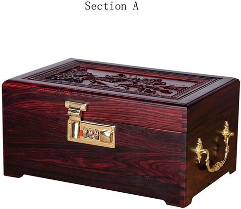 Jewelry Storage Box Gift for Women Jewelry Box Password Showcase Classic Vintage Portable Double Layer Versatile with Mirror Storage Box for Ring Bracelet in Saudi Arabia