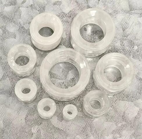 PAIR of Stunning Clear Quartz Organic Stone Tunnels - Gauges - Plugs - Body Jewelry in Kuwait