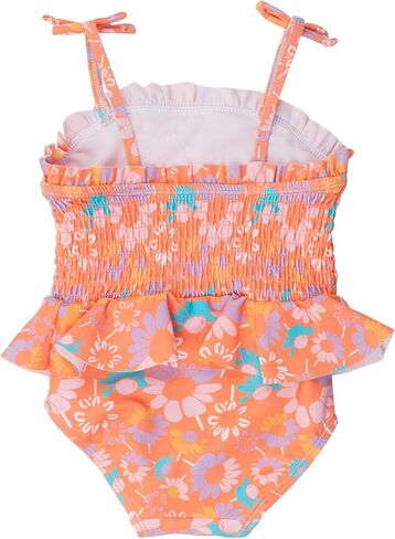 RuffleButts Girls UPF50+ Sun Protection Peplum Smocked Bodice/Tulle Skirted One Piece Swimsuit in Saudi Arabia