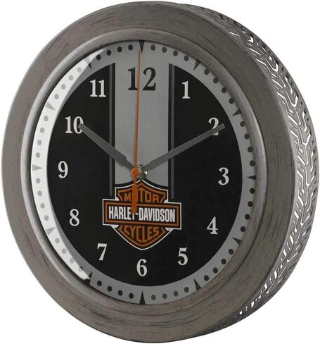Harley-Davidson Custom Metal Tire Tread Bar & Shield Clock - 12 inch HDX-99176 in Saudi Arabia