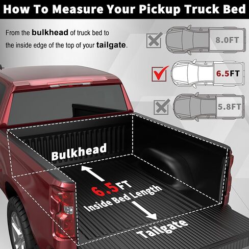 Soft Quad Fold Truck Bed Tonneau Cover Compatible for 2015-2025 Ford F-150 F150 Styleside 4-Fold 6.5FT 79Inch in Kuwait