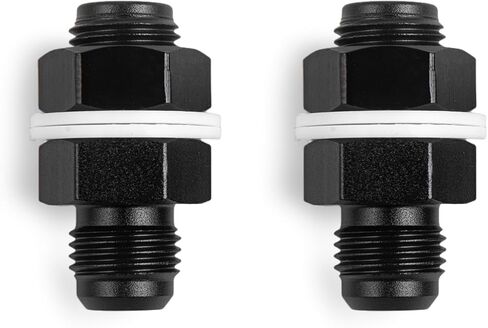 AN6 MALE FLARE BULKHEAD FITTING ALET ALT ALAN ADAPTER مع غسالة الألومنيوم مستقيم أسود 2 مساءً in Kuwait